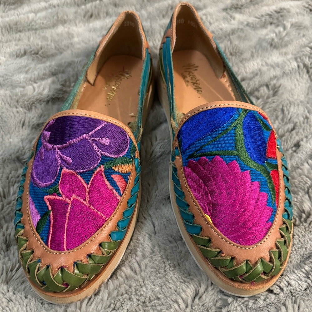 Macarena Collection Embroidered Leather Sandal
